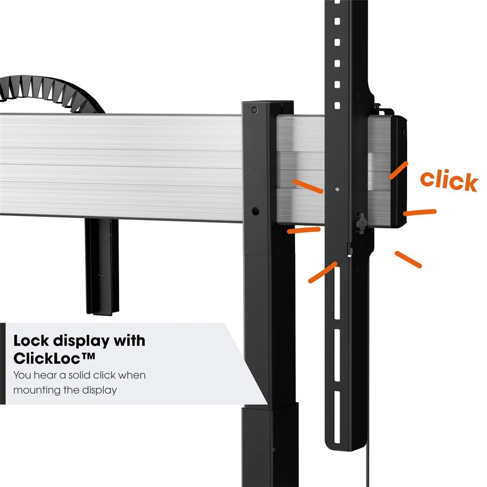Vogels Rise 5208 Motorized Display Lift Trolley Up To 86 Up To 120kg 80mm S Black