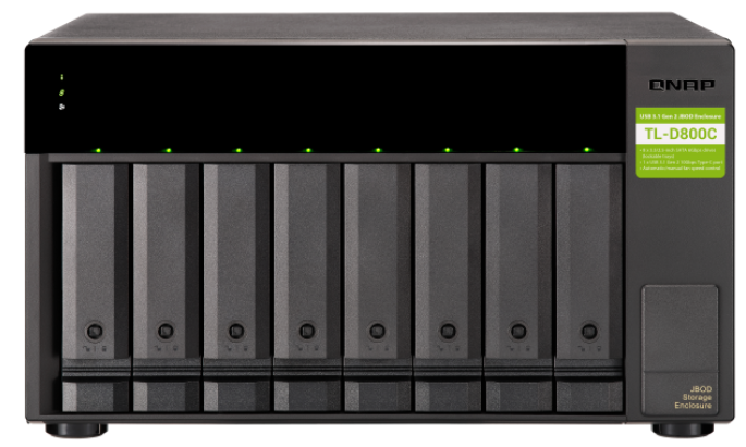QNAP TL-D800C 8-bay desktop USB-C 3.1 Gen2 10Gbps JBOD expan