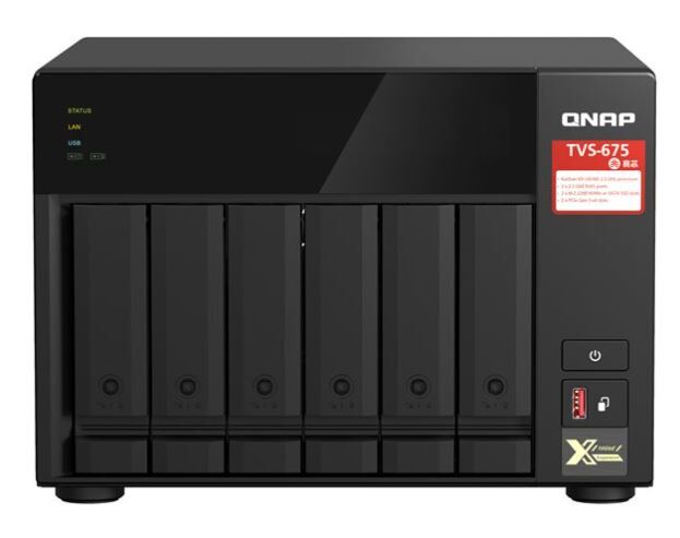 QNAP TVS-675-8G 6-bay NAS, Zhaoxin KX-U6580 8C/8T 2.5GHz, 8G