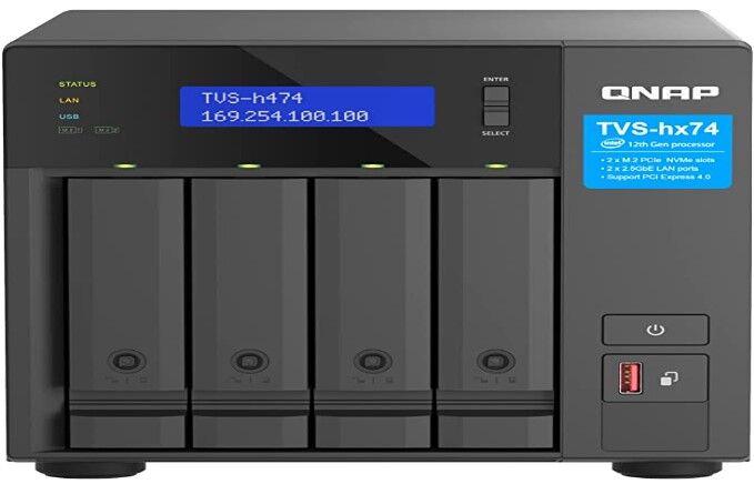 QNAP TVS-h474-PT-8G,4-bay QuTS hero NAS, Intel  Pentium 